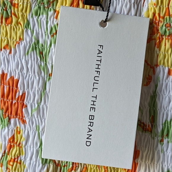 Faithfull The Brand Cutout Spring Loucetta Romantic Cottage Midi Dress NWT Sz S - Picture 7 of 15